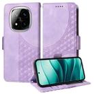 For Redmi Note 14 Pro 5G / Note 14 Pro+ 5G Embossed Rhombus Starry Leather Phone Case(Purple) - 1