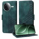 For Redmi K80 Embossed Rhombus Starry Leather Phone Case(Green) - 1