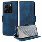 For Redmi Note 14 4G 164.84mm Embossed Rhombus Starry Leather Phone Case(Blue) - 1