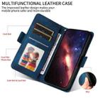 For Redmi Note 14 4G 164.84mm Embossed Rhombus Starry Leather Phone Case(Blue) - 3