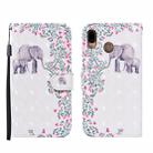 For Huawei P20 lite 3D Painted Pattern Horizontal Flip Leather Case with Holder & Wallet & Card slot & Lanyard(Flower Elephant) - 1