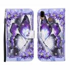 For Huawei P20 lite 3D Painted Pattern Horizontal Flip Leather Case with Holder & Wallet & Card slot & Lanyard(Purple Flower Butterfly) - 1