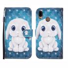 For Huawei P20 lite 3D Painted Pattern Horizontal Flip Leather Case with Holder & Wallet & Card slot & Lanyard(Rabbit) - 1