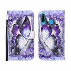 For Huawei P30 lite 3D Painted Pattern Horizontal Flip Leather Case with Holder & Wallet & Card slot & Lanyard(Purple Flower Butterfly) - 1