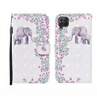 For Huawei P40 lite 3D Painted Pattern Horizontal Flip Leather Case with Holder & Wallet & Card slot & Lanyard(Flower Elephant) - 1