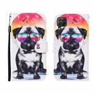For Huawei P40 lite 3D Painted Pattern Horizontal Flip Leather Case with Holder & Wallet & Card slot & Lanyard(Glasses Dog) - 1