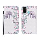 For Huawei Honor 9A 3D Painted Pattern Horizontal Flip Leather Case with Holder & Wallet & Card slot & Lanyard(Flower Elephant) - 1