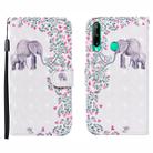 For Huawei Honor 9C 3D Painted Pattern Horizontal Flip Leather Case with Holder & Wallet & Card slot & Lanyard(Flower Elephant) - 1