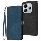 For Redmi Note 14 4G 163.25mm Side Buckle Double Fold Hand Strap Leather Phone Case(Royal Blue) - 1