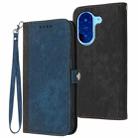 For Redmi A5 4G 171.7mm / Xiaomi Poco C71 Side Buckle Double Fold Hand Strap Leather Phone Case(Royal Blue) - 1