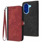 For Redmi A5 4G Side Buckle Double Fold Hand Strap Leather Phone Case(Red) - 1