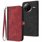 For Redmi K80 Pro / Xiaomi Poco F7 Ultra Side Buckle Double Fold Hand Strap Leather Phone Case(Red) - 1