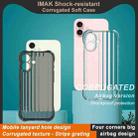 For iPhone 16 IMAK Corrugated Texture Airbag TPU Phone Case(Transparent Black) - 2