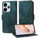 For Xiaomi Poco M6 4G Embossed Rhombus Starry Leather Phone Case(Green) - 1