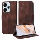 For Xiaomi Poco M6 4G Embossed Rhombus Starry Leather Phone Case(Brown) - 1