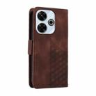 For Xiaomi Poco M6 4G Embossed Rhombus Starry Leather Phone Case(Brown) - 3