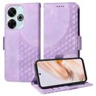 For Xiaomi Poco M6 4G Embossed Rhombus Starry Leather Phone Case(Purple) - 1