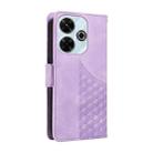 For Xiaomi Poco M6 4G Embossed Rhombus Starry Leather Phone Case(Purple) - 3