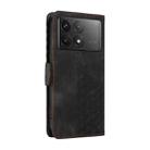 For Xiaomi Poco F6 Pro Embossed Rhombus Starry Leather Phone Case(Black) - 3