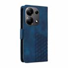 For Xiaomi Poco M6 Pro 4G Embossed Rhombus Starry Leather Phone Case(Blue) - 3