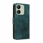 For Xiaomi Poco M6 / C65 Embossed Rhombus Starry Leather Phone Case(Green) - 3