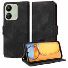 For Xiaomi Poco M6 / C65 Embossed Rhombus Starry Leather Phone Case(Black) - 1