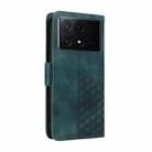 For Xiaomi Poco X6 Pro Embossed Rhombus Starry Leather Phone Case(Green) - 3