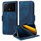 For Xiaomi Poco X6 Pro Embossed Rhombus Starry Leather Phone Case(Blue) - 1