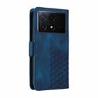 For Xiaomi Poco X6 Pro Embossed Rhombus Starry Leather Phone Case(Blue) - 3