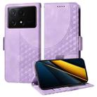 For Xiaomi Poco X6 Pro Embossed Rhombus Starry Leather Phone Case(Purple) - 1