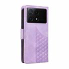 For Xiaomi Poco X6 Pro Embossed Rhombus Starry Leather Phone Case(Purple) - 3