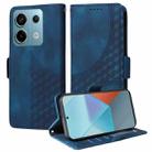 For Xiaomi Poco X6 Embossed Rhombus Starry Leather Phone Case(Blue) - 1