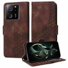 For Xiaomi 13T / 13T Pro Embossed Rhombus Starry Leather Phone Case(Brown) - 1