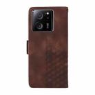 For Xiaomi 13T / 13T Pro Embossed Rhombus Starry Leather Phone Case(Brown) - 3