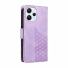 For Xiaomi Poco M6 Pro 5G Embossed Rhombus Starry Leather Phone Case(Purple) - 3