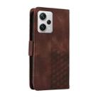 For Xiaomi Poco X5 Pro Embossed Rhombus Starry Leather Phone Case(Brown) - 3