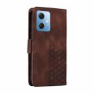 For Xiaomi Poco X5 Embossed Rhombus Starry Leather Phone Case(Brown) - 3