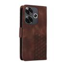 For Xiaomi Poco F6 Embossed Rhombus Starry Leather Phone Case(Brown) - 3