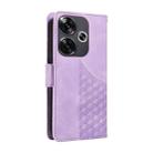 For Xiaomi Poco F6 Embossed Rhombus Starry Leather Phone Case(Purple) - 3