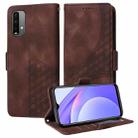 For Xiaomi Poco M3 Embossed Rhombus Starry Leather Phone Case(Brown) - 1