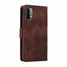 For Xiaomi Poco M3 Embossed Rhombus Starry Leather Phone Case(Brown) - 3