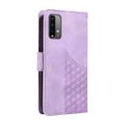 For Xiaomi Poco M3 Embossed Rhombus Starry Leather Phone Case(Purple) - 3