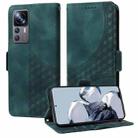 For Xiaomi 12T / 12T Pro Embossed Rhombus Starry Leather Phone Case(Green) - 1