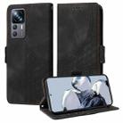 For Xiaomi 12T / 12T Pro Embossed Rhombus Starry Leather Phone Case(Black) - 1