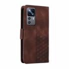 For Xiaomi 12T / 12T Pro Embossed Rhombus Starry Leather Phone Case(Brown) - 3