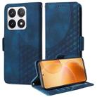 For Xiaomi 14T Pro Embossed Rhombus Starry Leather Phone Case(Blue) - 1