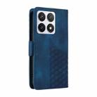 For Xiaomi 14T Pro Embossed Rhombus Starry Leather Phone Case(Blue) - 3