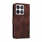 For Xiaomi 14T Pro Embossed Rhombus Starry Leather Phone Case(Brown) - 3