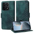 For Xiaomi 14T Embossed Rhombus Starry Leather Phone Case(Green) - 1