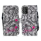 For Samsung Galaxy Note20 Ultra 3D Painting Pattern Coloured Drawing Horizontal Flip PU Leather Case with Holder & Card Slots & Wallet & Lanyard(Lace Flower) - 1